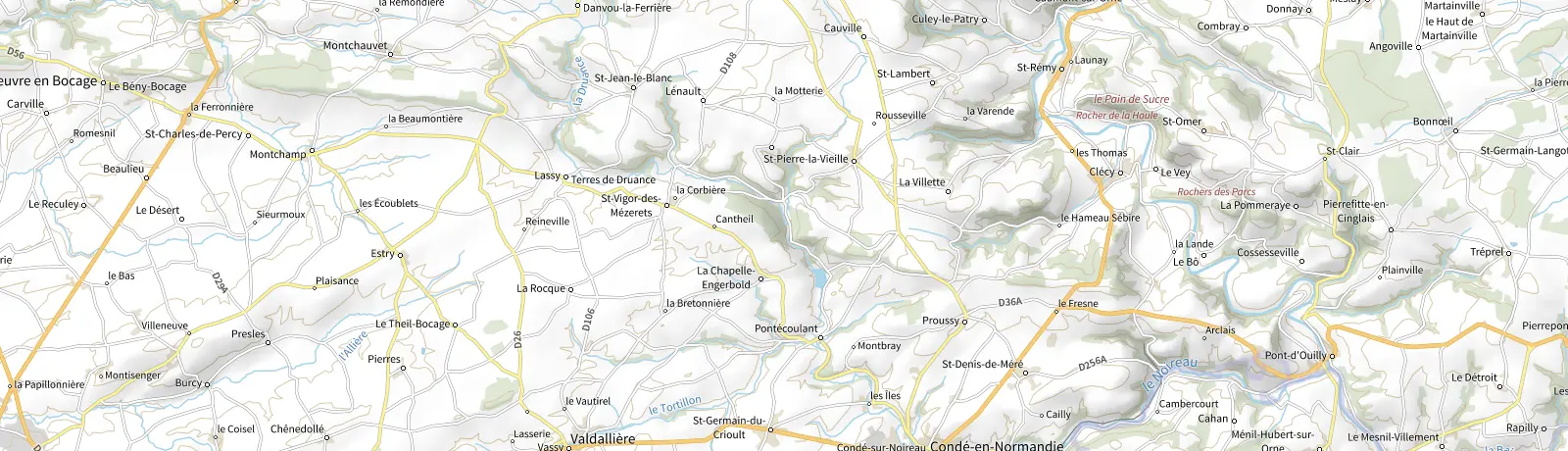 Carte IGN des environs de Clécy, lieu de départ