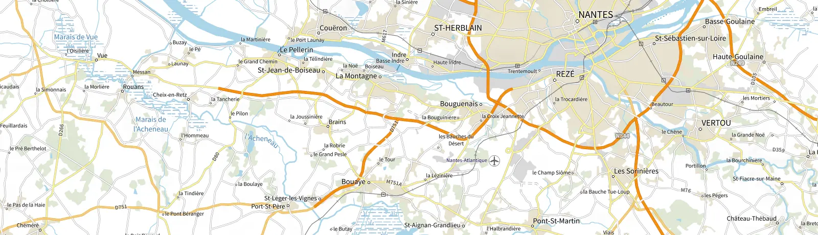 Carte IGN des environs de Rezé, lieu de départ