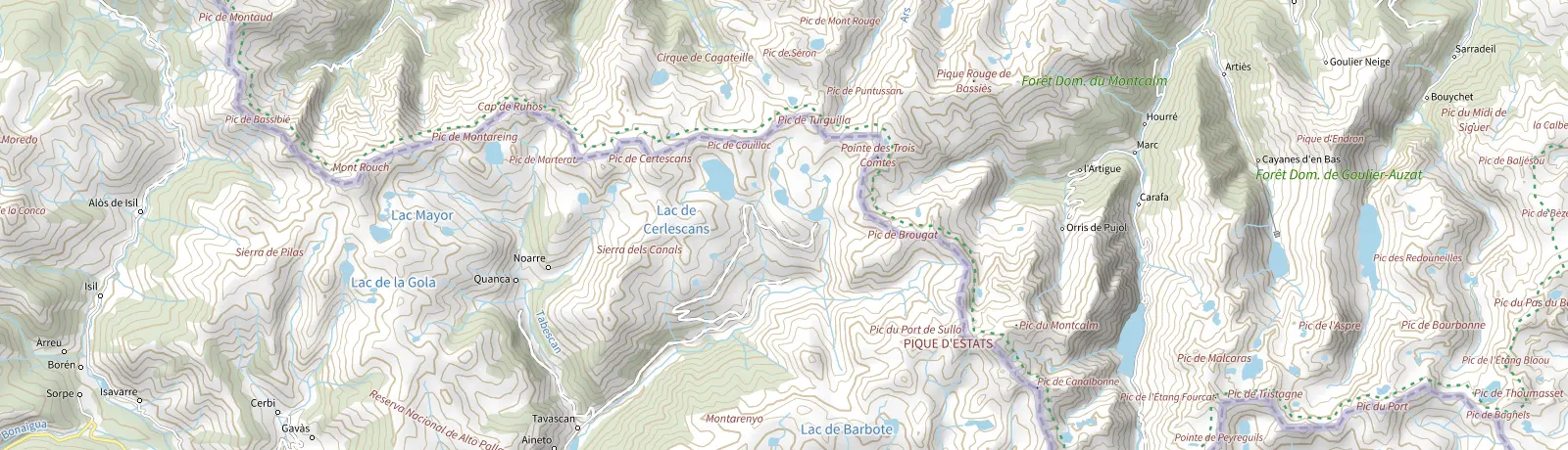 Carte IGN des environs de Auzat, lieu de départ