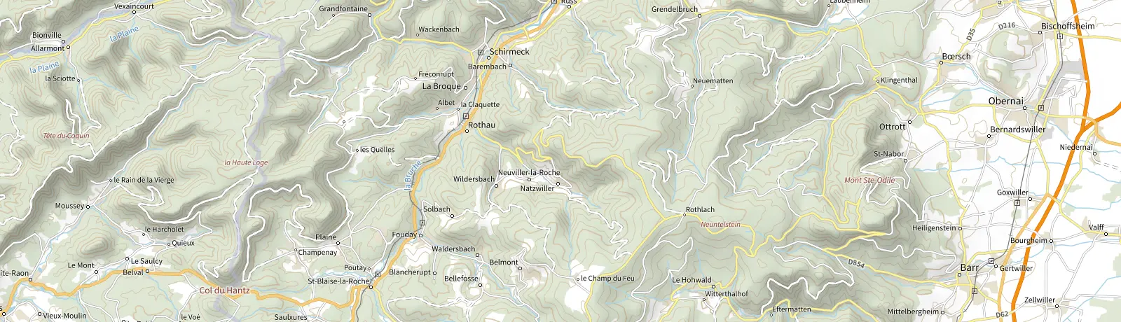 Carte IGN des environs de Ottrott, lieu de départ