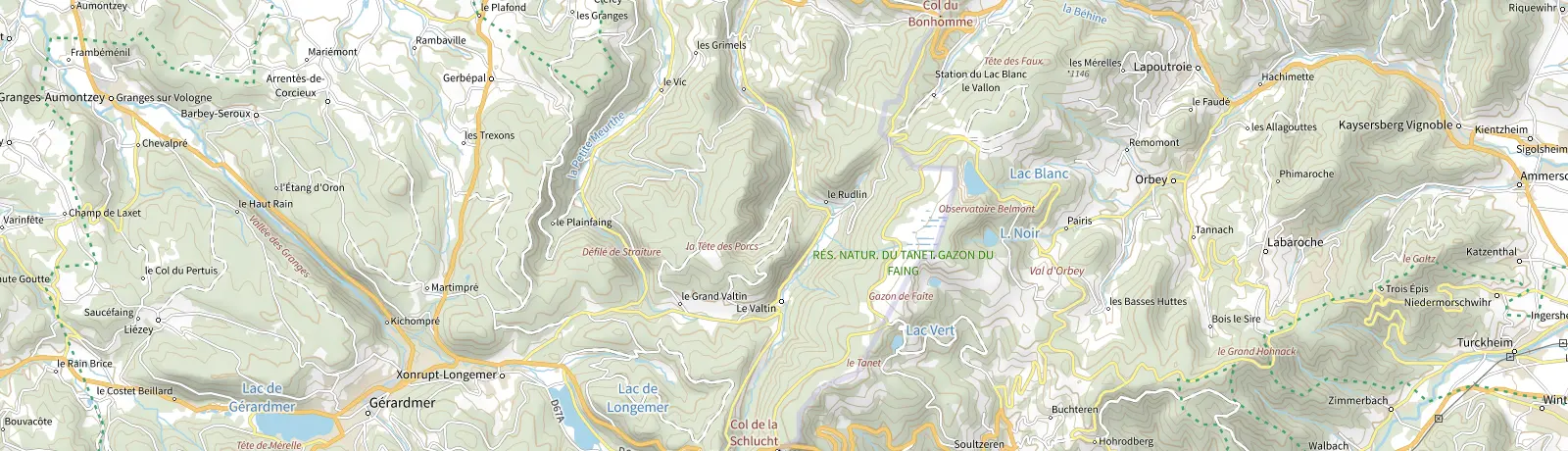 Carte IGN des environs de Orbey, lieu de départ