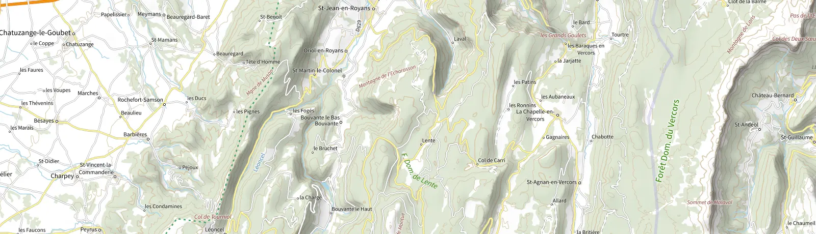 Carte IGN des environs de La Chapelle-en-Vercors, lieu de départ