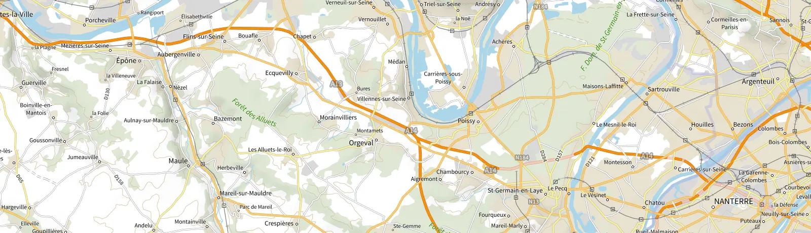 Carte IGN des environs de Saint-Germain-en-Laye, lieu de départ