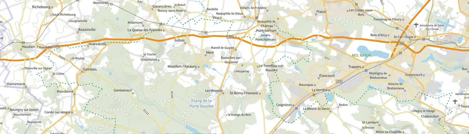Carte IGN des environs de Élancourt, lieu de départ
