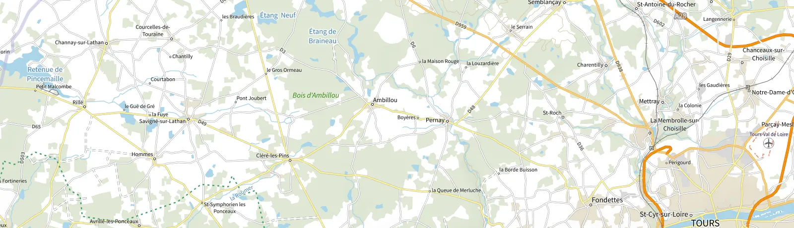 Carte IGN des environs de Saint-Roch, lieu de départ