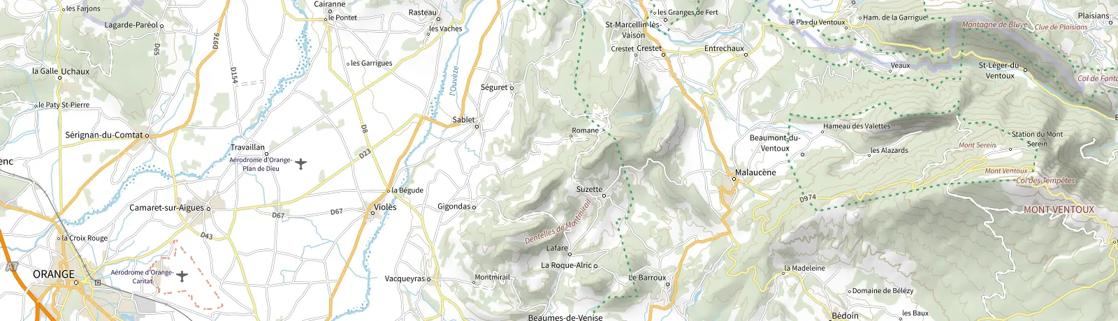 Carte IGN des environs de Malaucène, lieu de départ