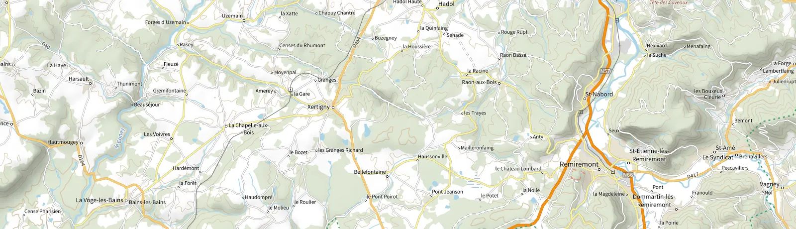 Carte IGN des environs de Saint-Nabord, lieu de départ