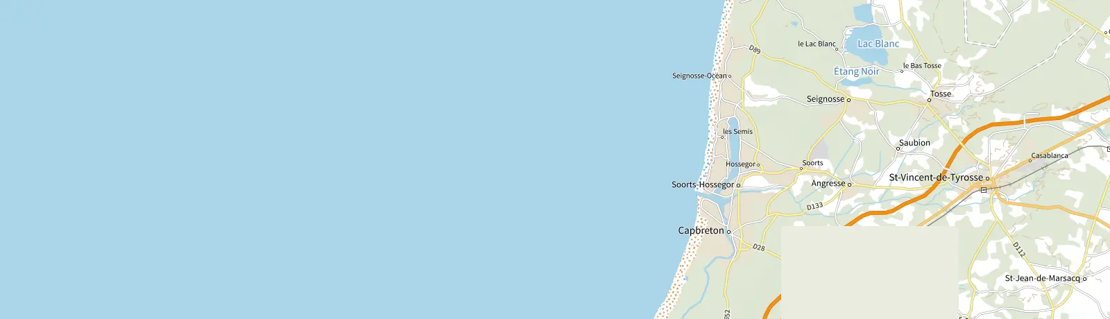 Carte IGN des environs de Soorts-Hossegor, lieu de départ