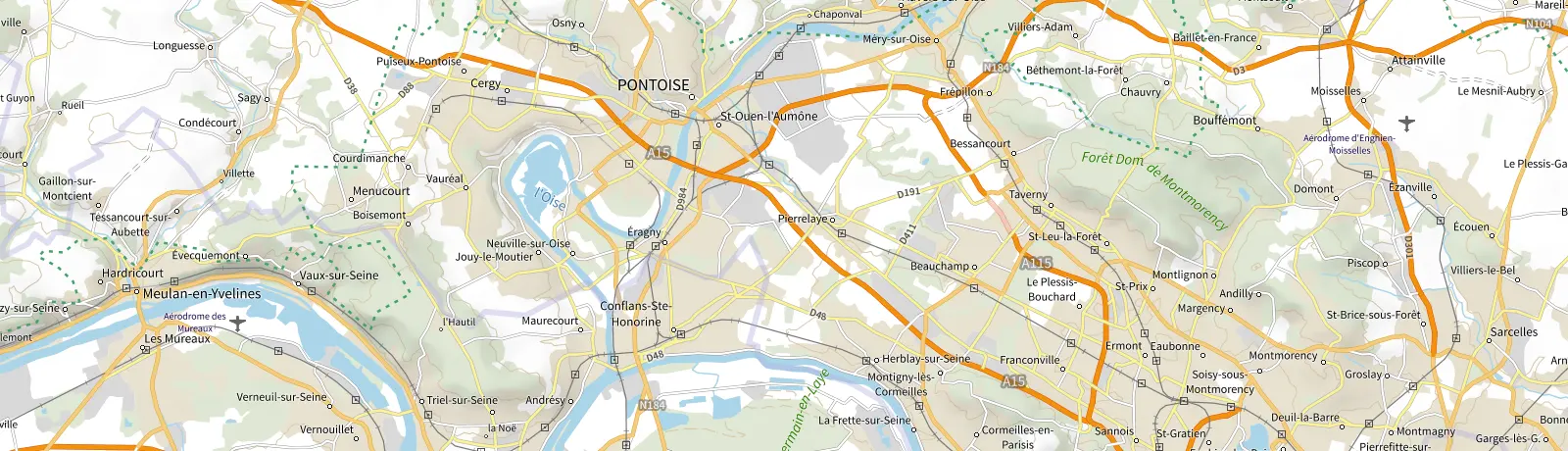 Carte IGN des environs de Saint-Leu-la-Forêt, lieu de départ