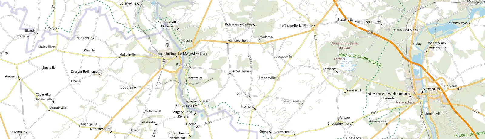Carte IGN des environs de Larchant, lieu de départ