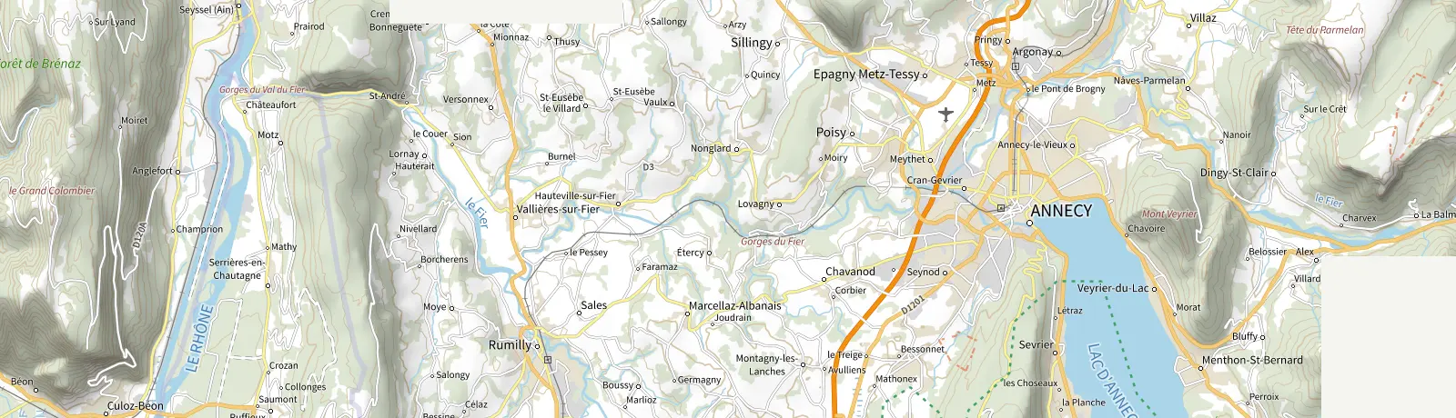 Carte IGN des environs de Annecy, lieu de départ