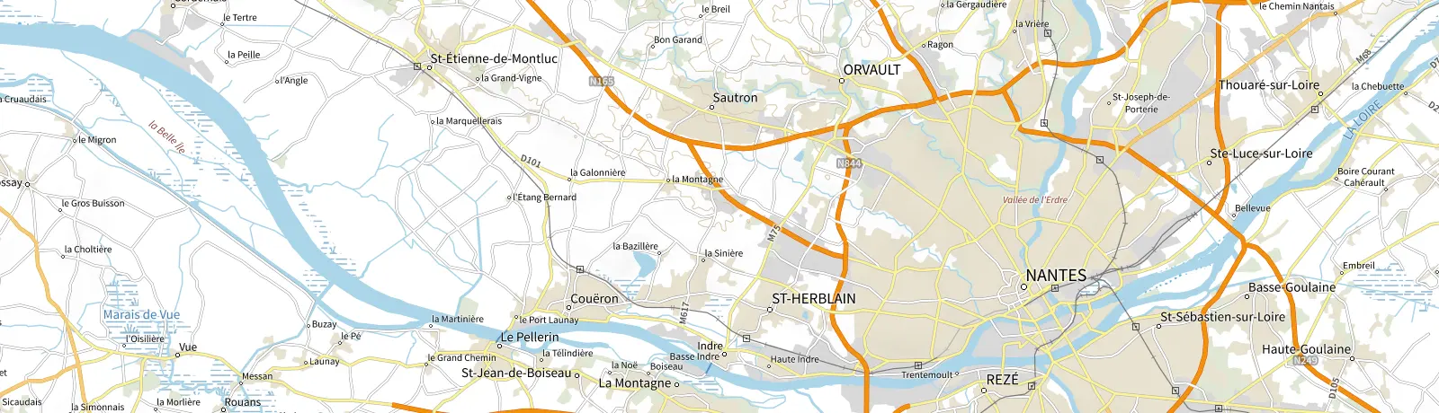 Carte IGN des environs de Nantes, lieu de départ