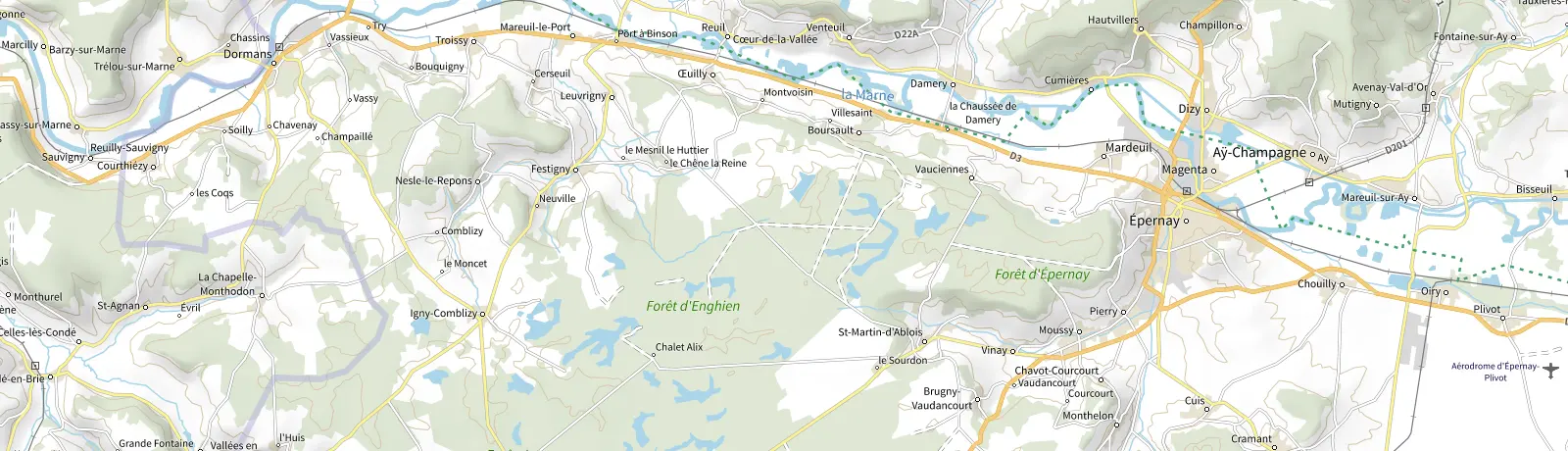 Carte IGN des environs de Épernay, lieu de départ