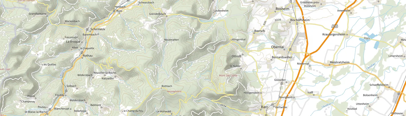 Carte IGN des environs de Obernai, lieu de départ