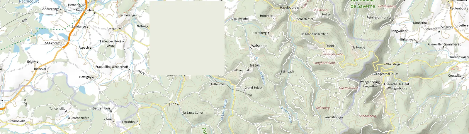 Carte IGN des environs de Dabo, lieu de départ
