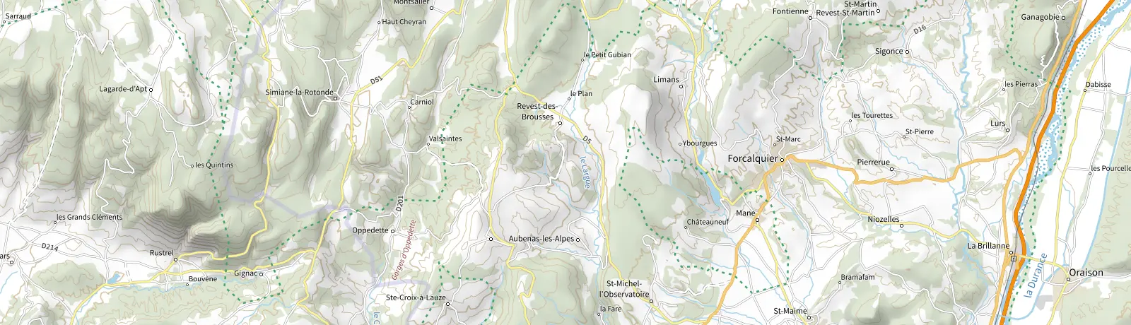 Carte IGN des environs de Forcalquier, lieu de départ