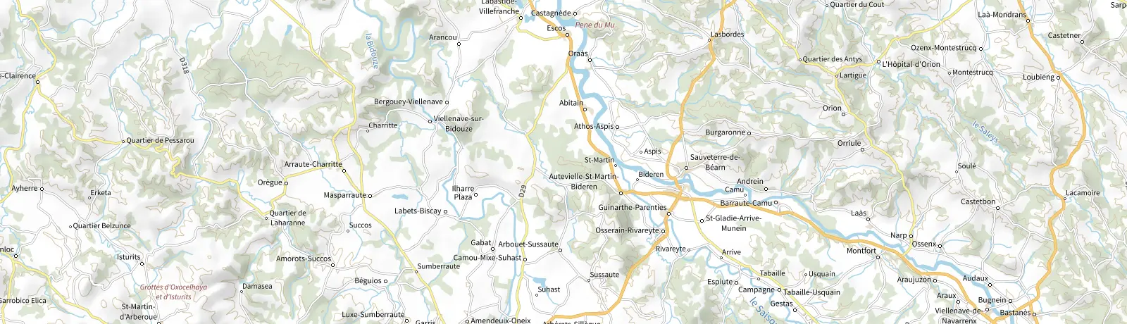 Carte IGN des environs de Andrein, lieu de départ