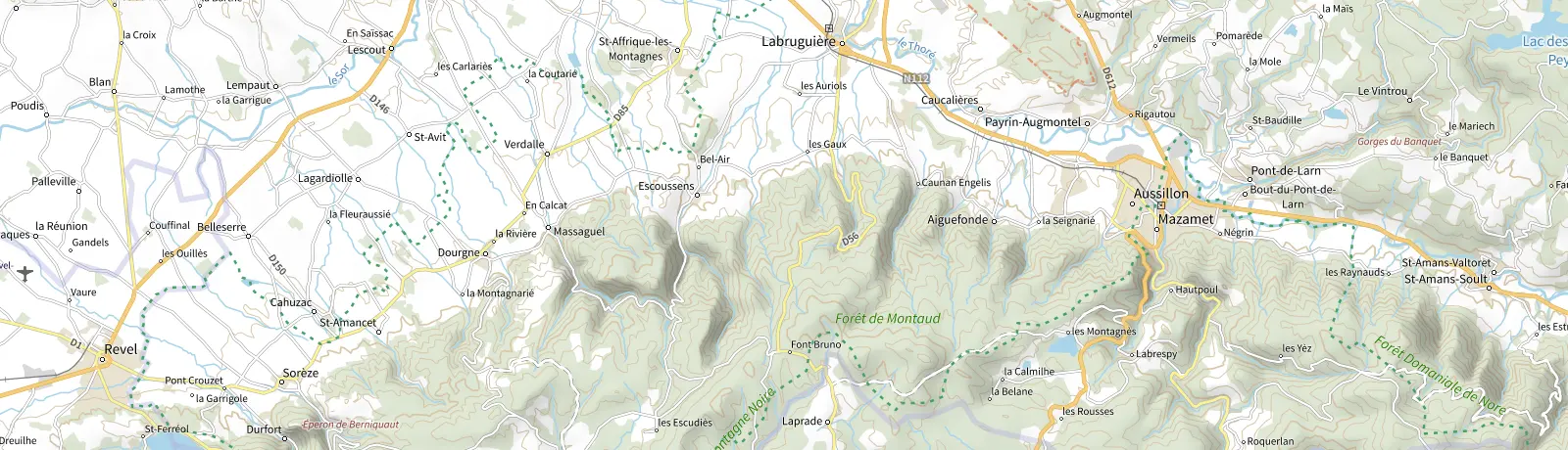 Carte IGN des environs de Aussillon, lieu de départ