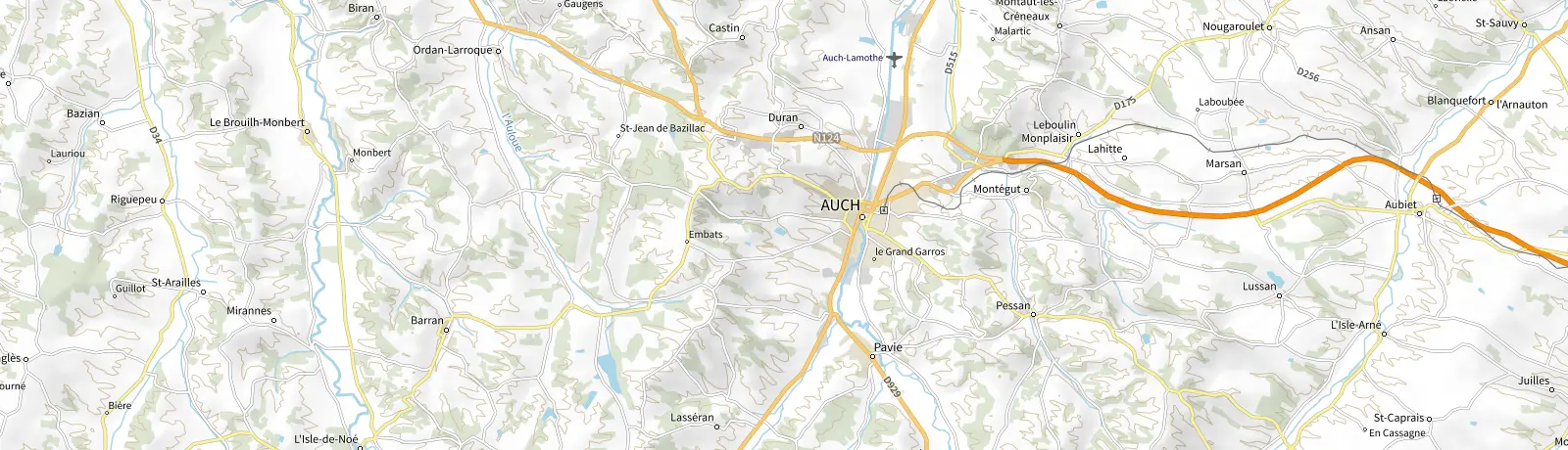 Carte IGN des environs de Montégut, lieu de départ