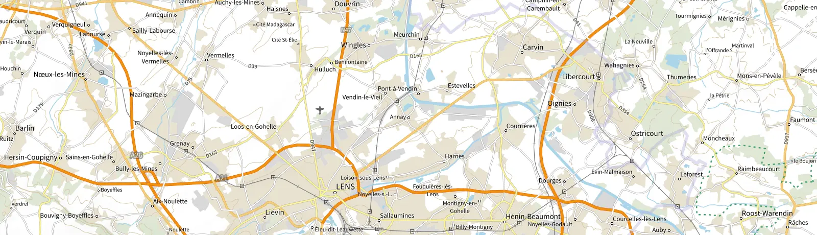 Carte IGN des environs de Oignies, lieu de départ
