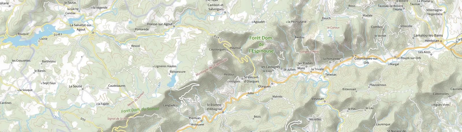 Carte IGN des environs de Mons, lieu de départ