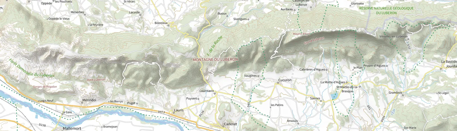 Carte IGN des environs de Cabrières-d'Aigues, lieu de départ