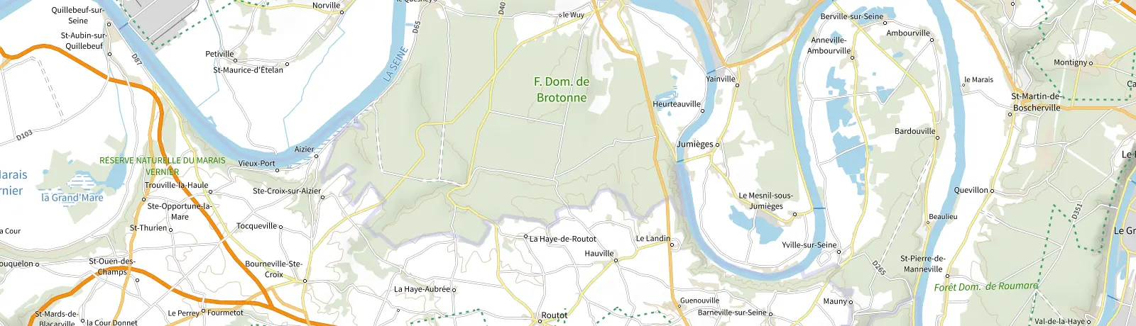 Carte IGN des environs de Le Mesnil-sous-Jumièges, lieu de départ