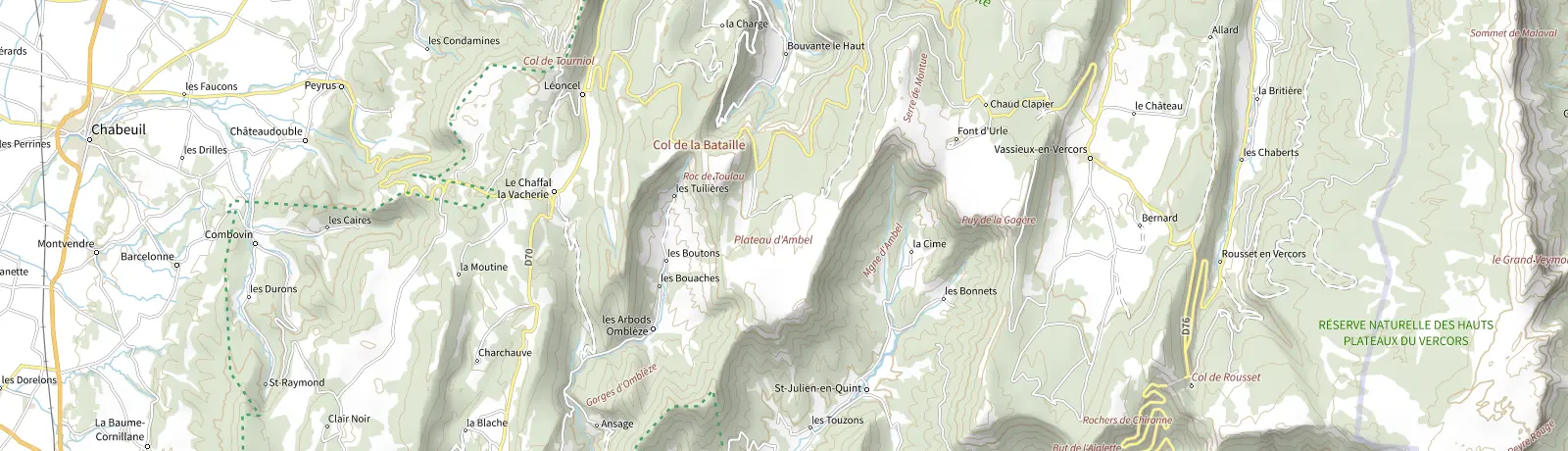 Carte IGN des environs de Vassieux-en-Vercors, lieu de départ