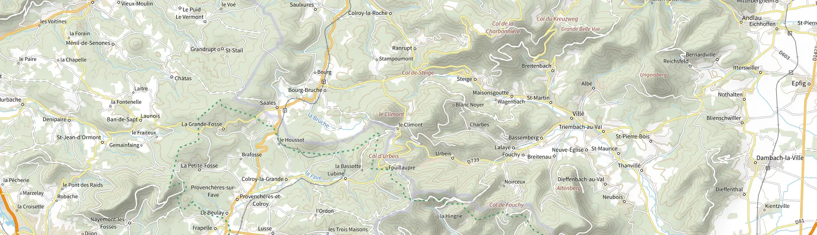 Carte IGN des environs de Villé, lieu de départ