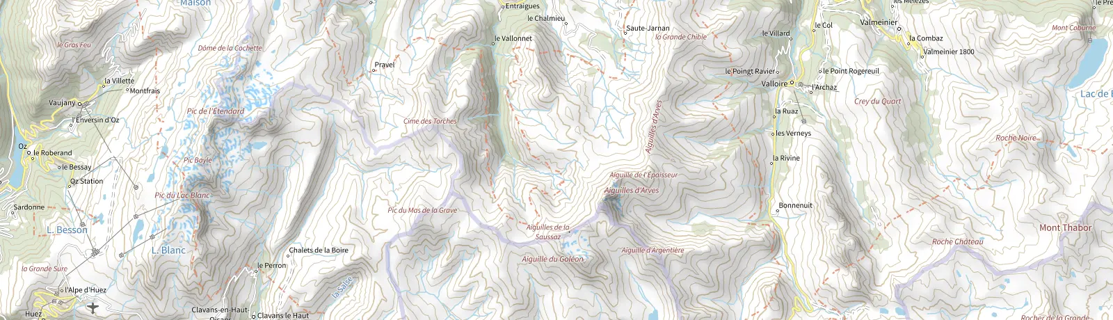 Carte IGN des environs de Valloire, lieu de départ