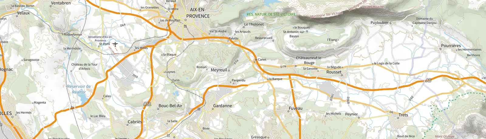 Carte IGN des environs de Rousset, lieu de départ