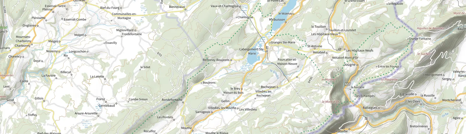 Carte IGN des environs de Métabief, lieu de départ