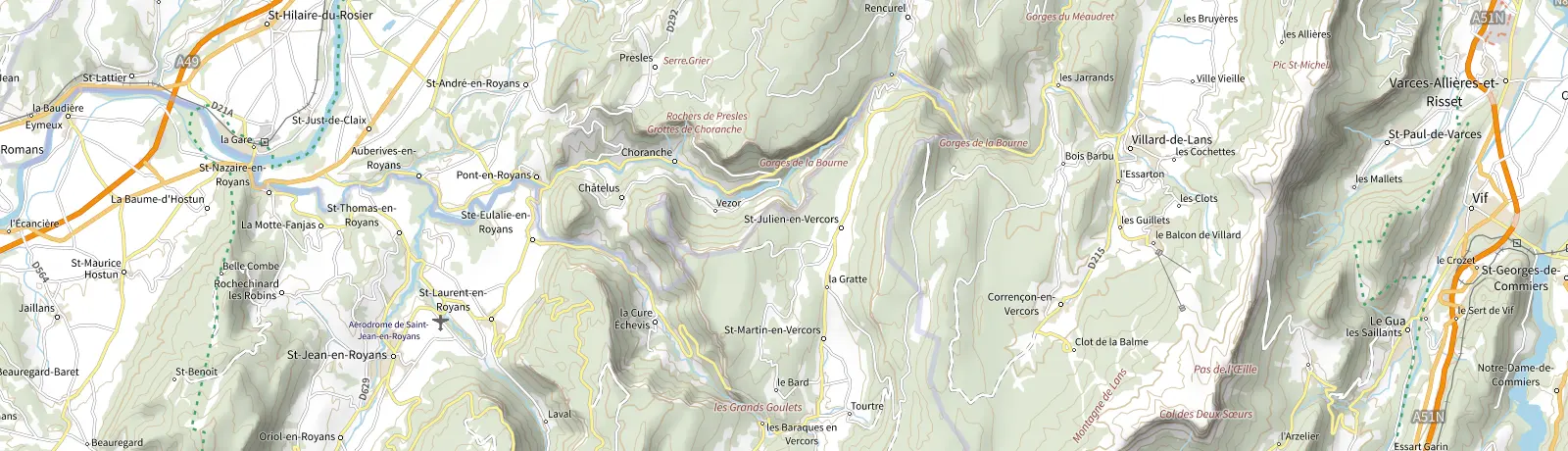 Carte IGN des environs de Villard-de-Lans, lieu de départ