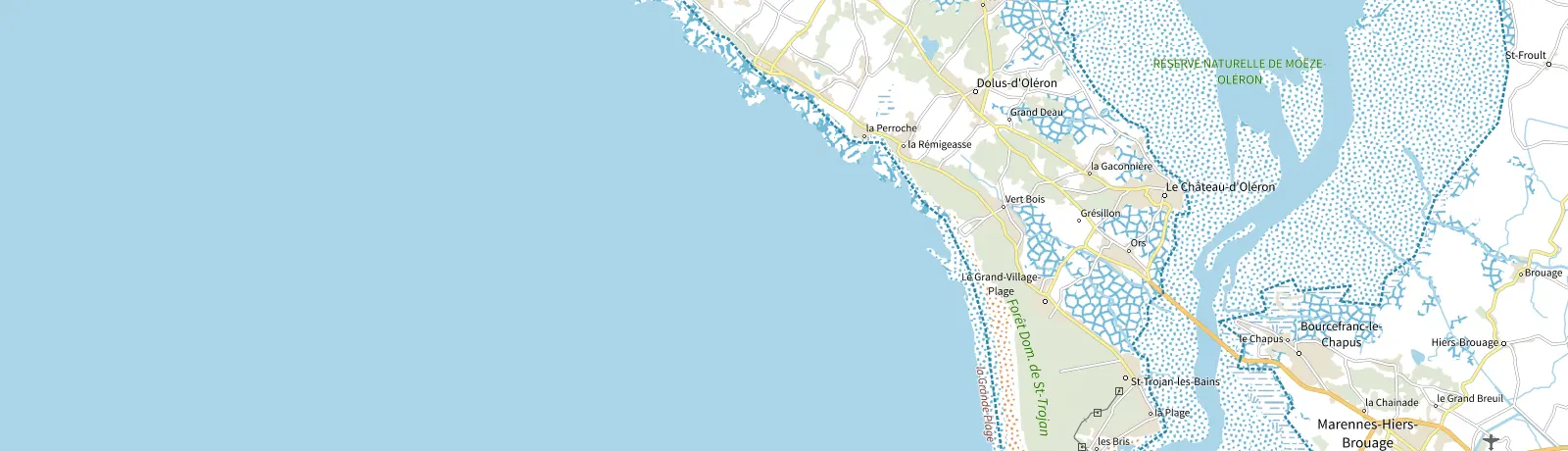 Carte IGN des environs de Le Château-d'Oléron, lieu de départ