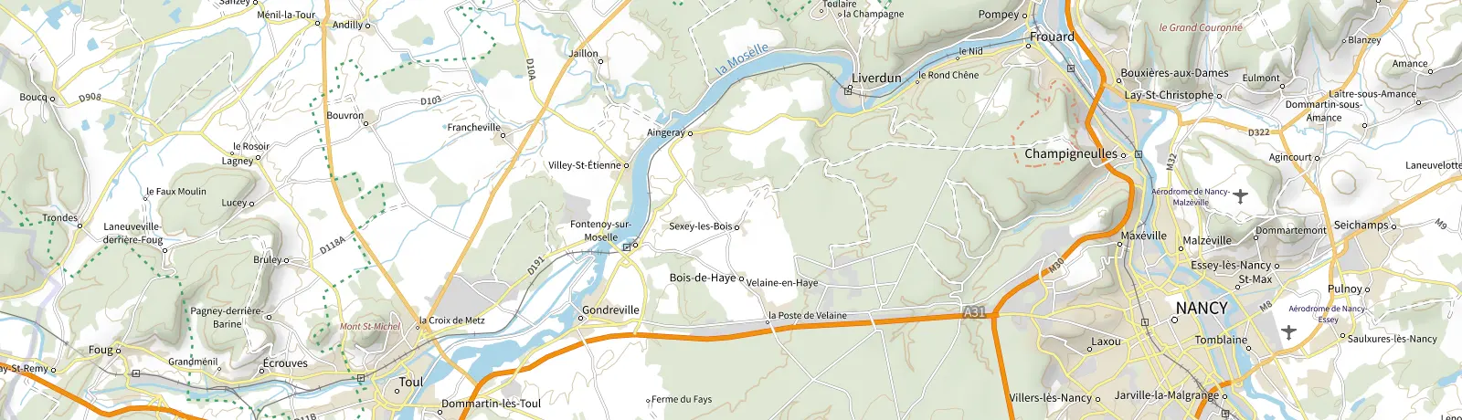 Carte IGN des environs de Champigneulles, lieu de départ