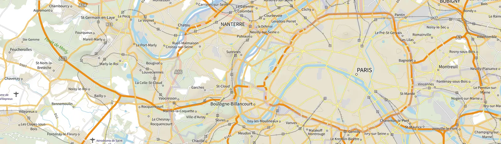 Carte IGN des environs de Paris, lieu de départ