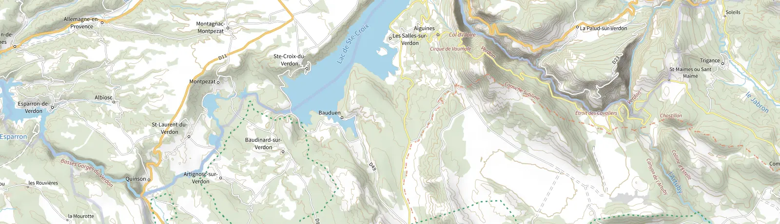 Carte IGN des environs de Aiguines, lieu de départ