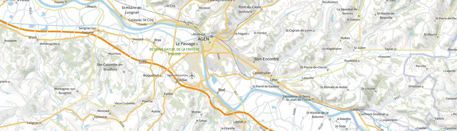 Carte IGN des environs de Saint-Pierre-de-Clairac, lieu de départ
